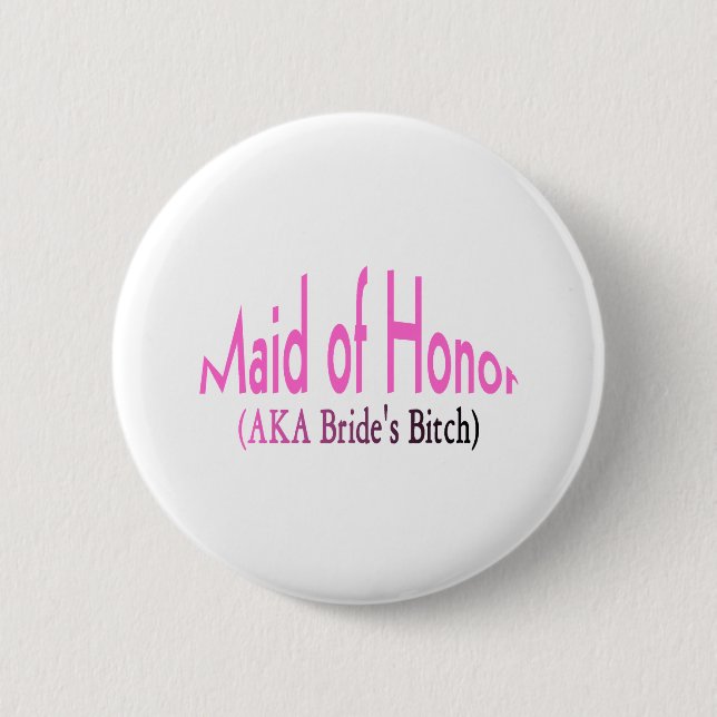Maid Of Honour 2 Inch Round Button (Front)