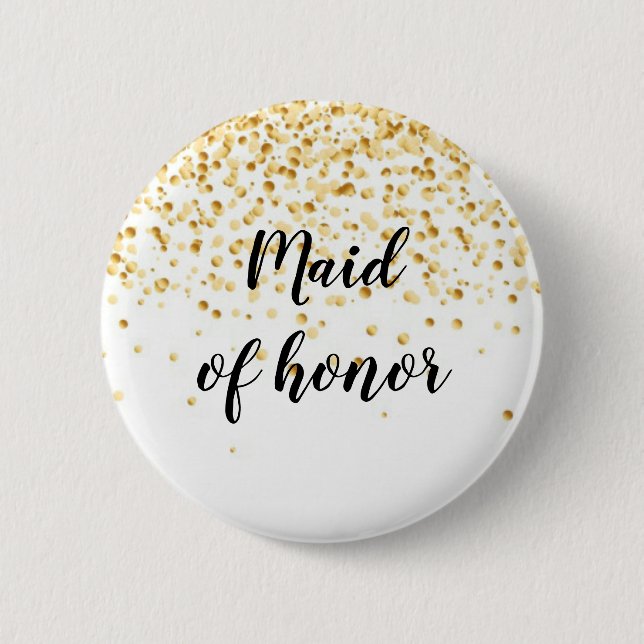 Maid of honour 2 inch round button (Front)