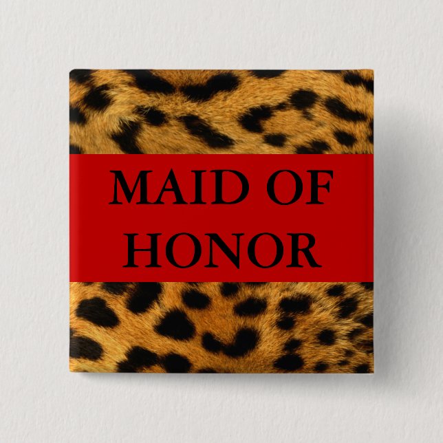Maid of Honour 2 Inch Square Button (Front)