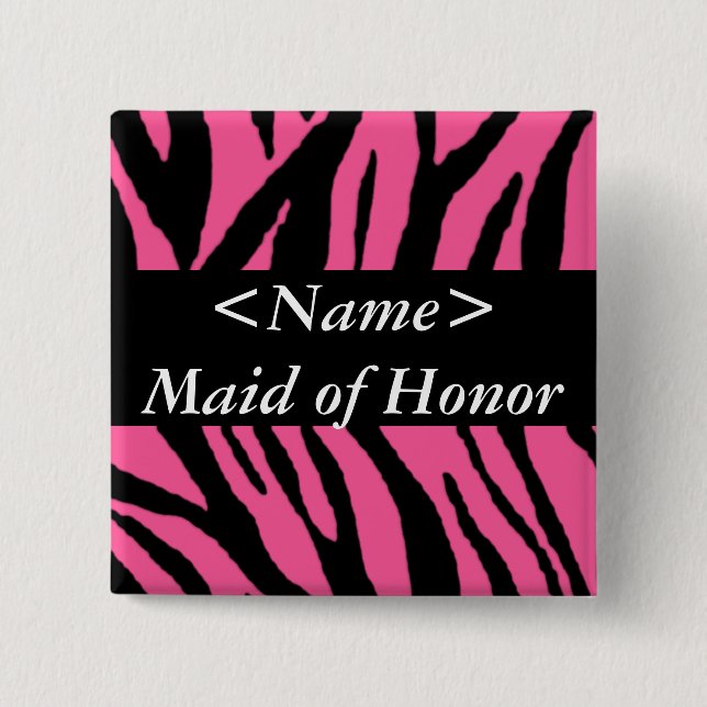 Maid of Honour 2 Inch Square Button (Front)