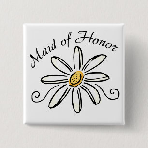 Maid of Honour 2 Inch Square Button