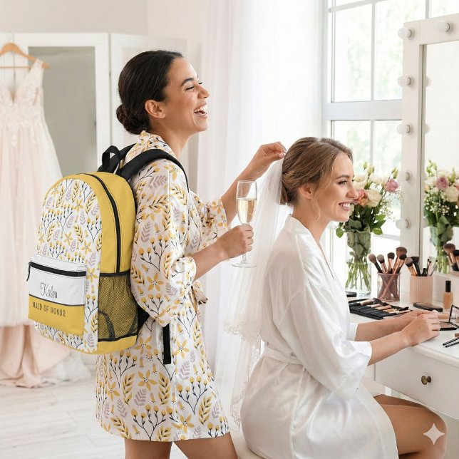 Maid of Honour Backpack (This beautiful personalized backpack would make a great gift for your maid of honor! )