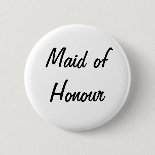 'Maid of Honour' Badge 2 Inch Round Button