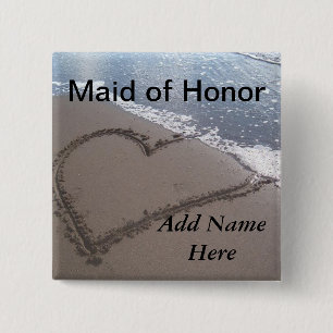 Maid Of Honour Beach Wedding Button