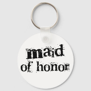 Maid of Honour Black Text Keychain