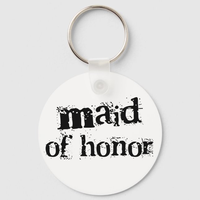 Maid of Honour Black Text Keychain (Front)
