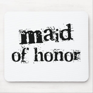 Maid of Honour Black Text Mouse Pad