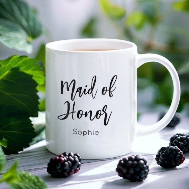 Maid of Honour Black White Wedding Mug (Creator Uploaded)