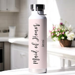 Maid of Honour Blush Pink Bridal Shower Water Bottle<br><div class="desc">Maid of Honour Water Bottle in Blush Pink for Wedding,  Bridal Party,  Bridal Shower,  Bachelorette Party. Check out more products with this design in the collection below.</div>