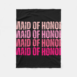 Maid Of Honour Bride Squad I Do Crew Pink Bachelor Fleece Blanket