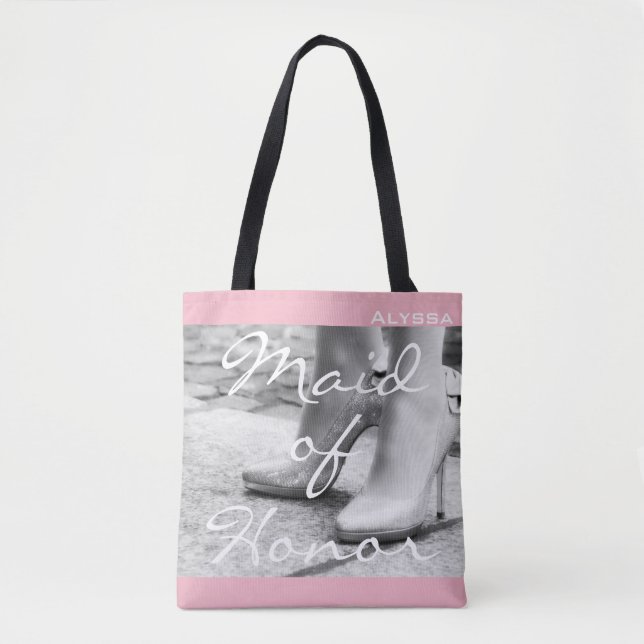 Maid of Honour Bridesmaid High Heels Tote Bag (Front)