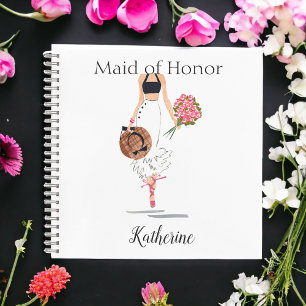 Maid of Honour Bridesmaid Stylish Fashion Name Notebook