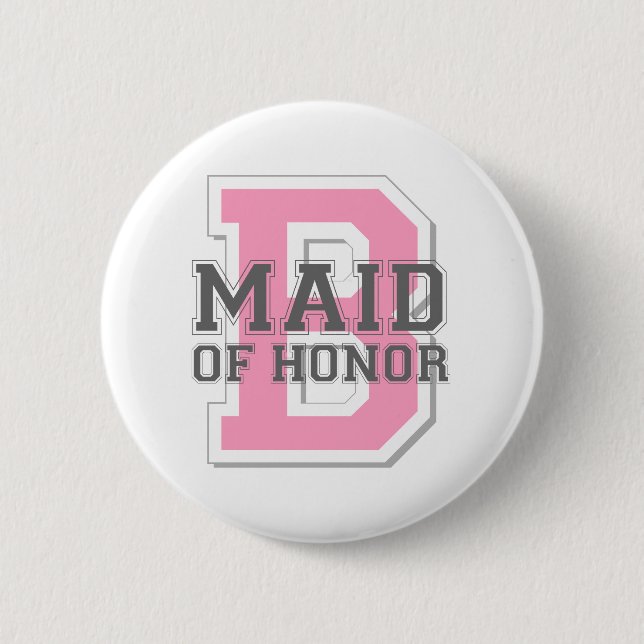 Maid of Honour Cheer 2 Inch Round Button (Front)
