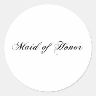 Maid of Honour Classic Round Sticker