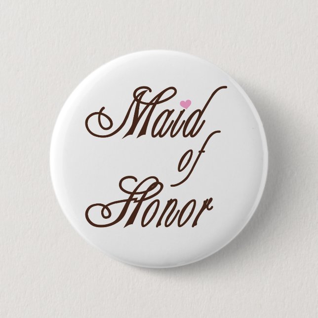 Maid of Honour Classy Browns 2 Inch Round Button (Front)