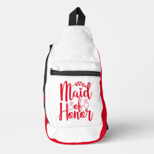 Maid of Honour Compact Red White Sling Bag