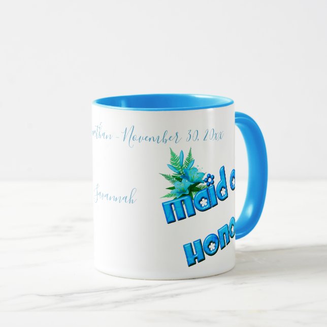 Maid Of Honour Cute Personalized Wedding  Mug (Front Right)