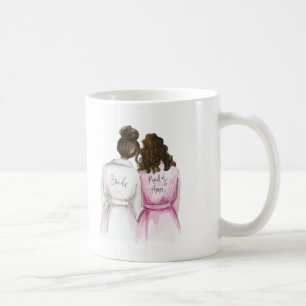 Maid of Honour? Dark Br Bun Bride Br Curly Maid Coffee Mug