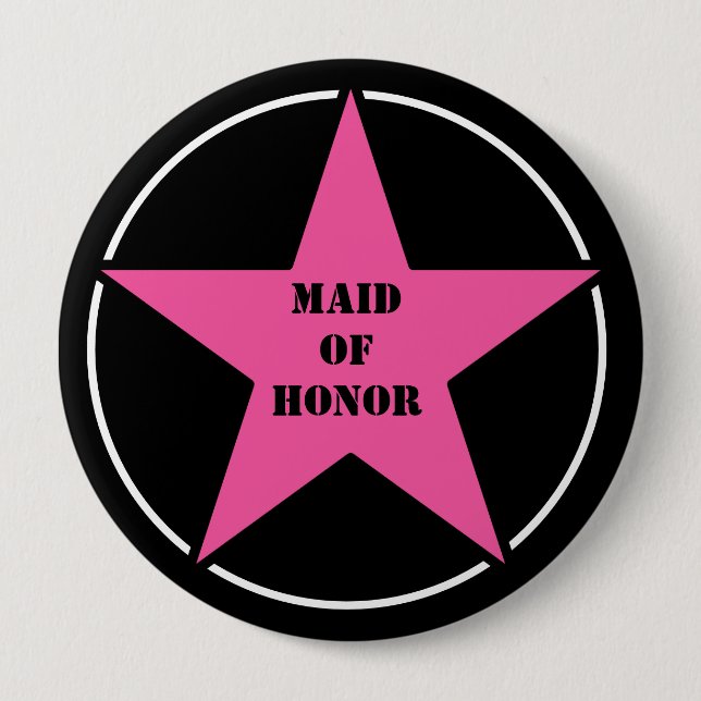 Maid of Honour Disco Cowgirl Bachelorette Party 4 Inch Round Button (Front)