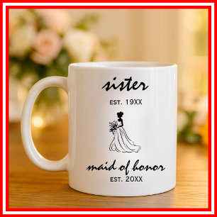 Maid of Honour Elegant Minimalist Modern Wedding Coffee Mug
