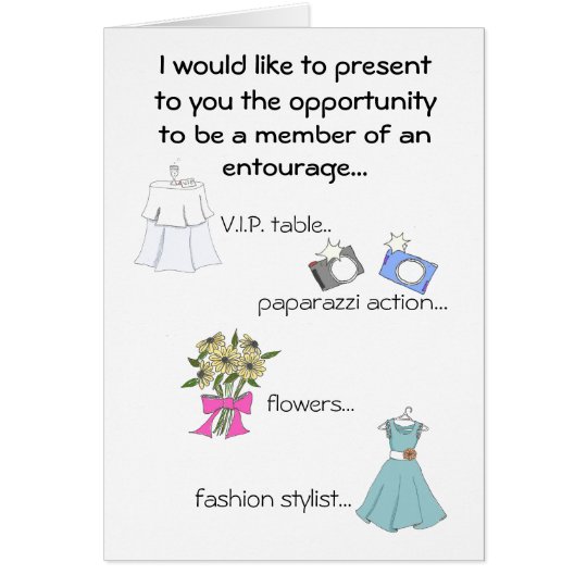 Maid of Honour/Entourage Card