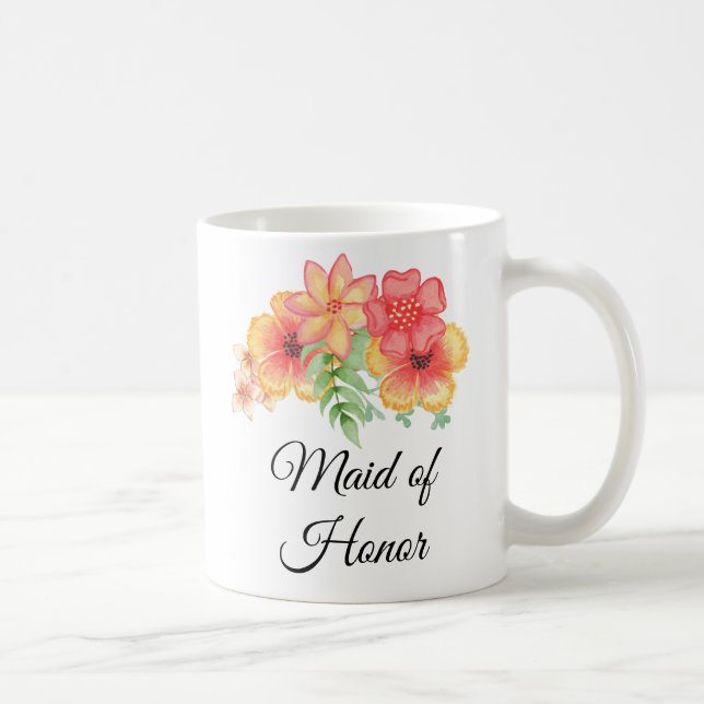 Maid of Honour Floral Bouquet Mug (Right)