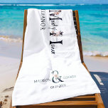 Maid of Honour Floral Letter Bachelorette Weekend Beach Towel<br><div class="desc">Maid of Honour beach towel to personalize for your number one girl to take on your bachelorette weekend or a thoughtful welcome gift for your destination wedding. Maid of Honour is lettered with neutral boho floral letters and handwritten script. You can also add the name of the bride and groom...</div>