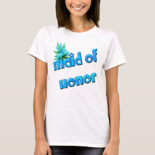 Maid Of Honour Flower Bouquet Cute Wedding Party  T-Shirt