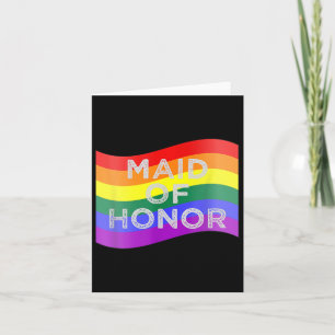 Maid Of Honour Gay Pride Rainbow Flag Wedding Part Card