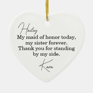 Maid of Honour Gift - Personalized Wedding Ornamen Ceramic Ornament