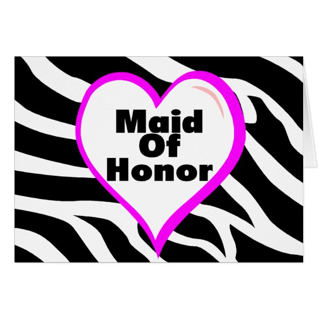 Maid Of Honour (Heart Zebra Stripes) (Front Horizontal)