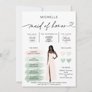 Maid of Honour Info Sage Colour Palette Infographi Invitation