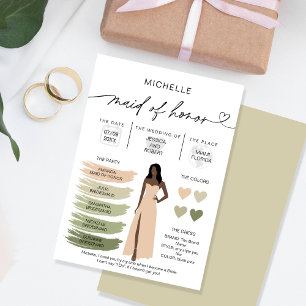 Maid of Honour Info Sage Colour Palette Infographi Invitation