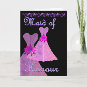 MAID OF HONOUR Invitation PURPLE Gown