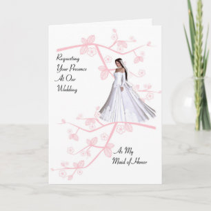 Maid of Honour Invitation with Cherry Blossoms