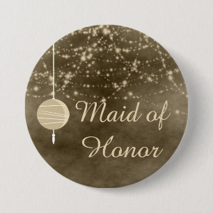 Maid of Honour Ivory Lanterns 3 Inch Round Button