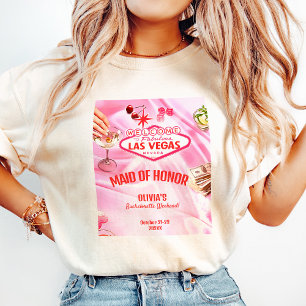 Maid of Honour Las Vegas Bachelorette Poker Pink T-Shirt