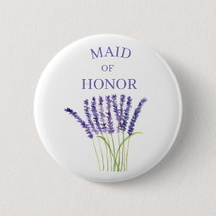 Maid of honour Lavender Herb watercolor 2 Inch Round Button