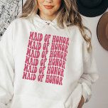 Maid of Honour Magenta Pink Matching Bridal Party Hoodie<br><div class="desc">Looking for the perfect bachelorette party outfit? Look no further than our personalized magenta pink Maid of Honour hoodie sweatshirts! These shirts are perfect for matching with your bridal party, and they're also great for fun bachelorette party themes. We have a variety of matching bachelorette shirts to choose from, so...</div>