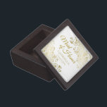 Maid of Honour Mini Keepsake Jewellery Box Gift<br><div class="desc">This beautiful mini keepsake or jewellery box is designed as a wedding gift or favour for the Maid of Honour. Designed to coordinate with our Gold Foil Elegant Wedding Suite, it features a gold faux foil flourish border with the text "Maid of Honour" as well as a place to enter...</div>