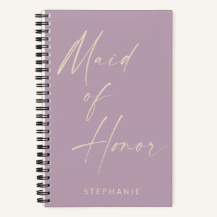 Maid of Honour Minimalist Lilac Personalized Notebook