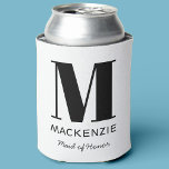 Maid of Honour Monogram Name Can Cooler<br><div class="desc">Modern typography minimalist monogram name design which can be changed to personalize. Perfect for thanking your Maid of Honour for all their help and support in making your wedding amazing.</div>