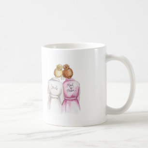 Maid of Honour? Mug Blonde Bun Bride Red Bun Maid