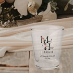 Maid of Honour Neutral Floral Letter Bridal Party Shot Glass<br><div class="desc">Shot glass to personalize for your Maid of Honour as a thank you gift or to use at your bachelorette party, rehearsal dinner, reception etc. Maid of Honour is lettered with neutral boho floral letters and handwritten script. You can also add the name of the bride and groom and their...</div>