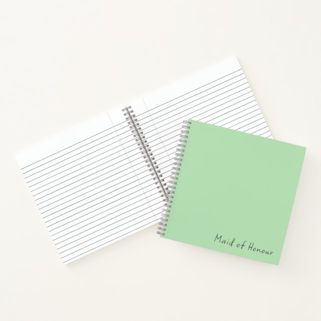 Maid of Honour Notebook (Sage Green) (Inside)
