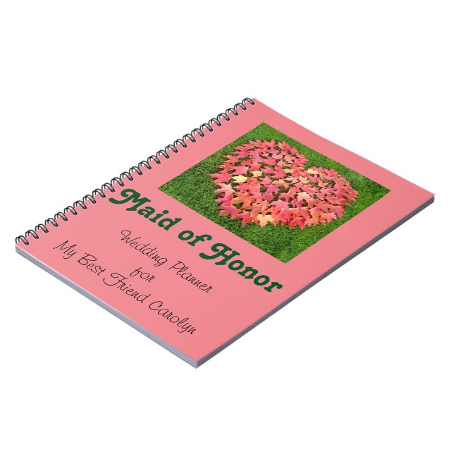 Maid of Honour notebooks Wedding Planner custom (Left Side)