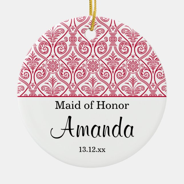 Maid of Honour ornament wedding favour - red (Front)