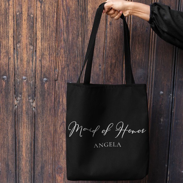 Maid of Honour Personalized Chic Minimalist Weddin Tote Bag (Creator Uploaded)