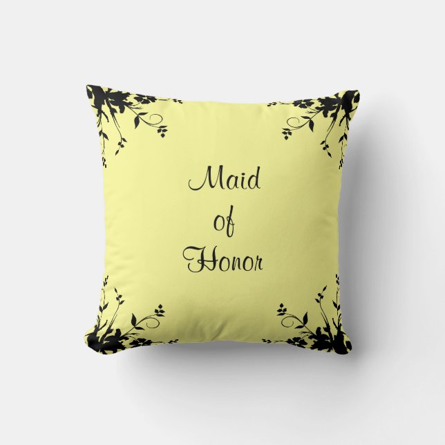 Maid of Honour Personalized Yellow Mojo Pillow (Front)
