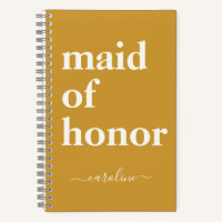 Maid of Honour Personalized Yellow Wedding Gift